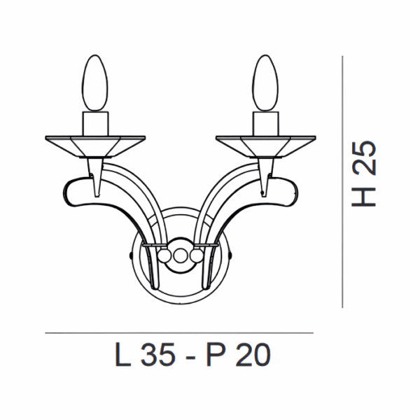 Scheda tecnica lampada a parete Icaro 197 102 Metal Lux