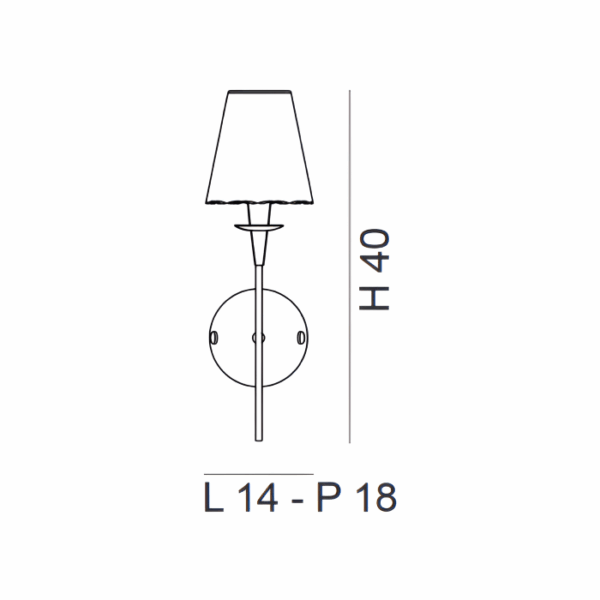 Scheda tecnica lampada a parete Opera 180 101 17 Metal Lux