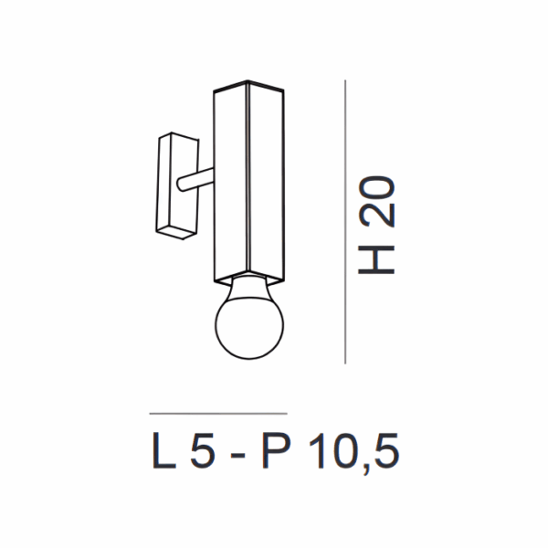 Scheda tecnica lampada a parete Raster 265 101 Metal Lux