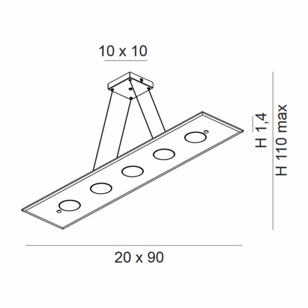 Scheda tecnica lampada a sospensione Dado 259 105 Metal Lux