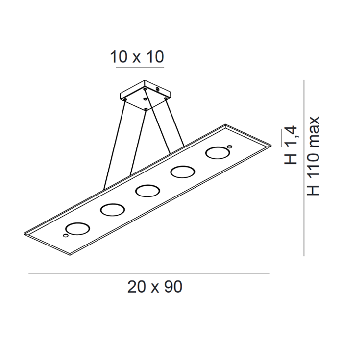 Scheda tecnica lampada a sospensione Dado 259 105 Metal Lux