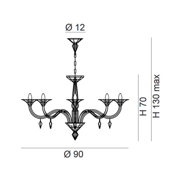 Scheda tecnica lampada a sospensione Dedalo 192 188 Metal Lux