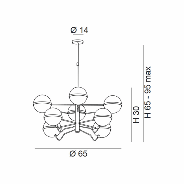 Scheda tecnica lampada a sospensione Giro 280 188 Metal Lux