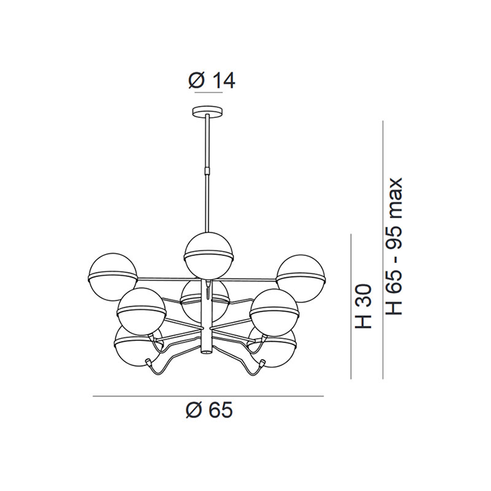 Scheda tecnica lampada a sospensione Giro 280 188 Metal Lux