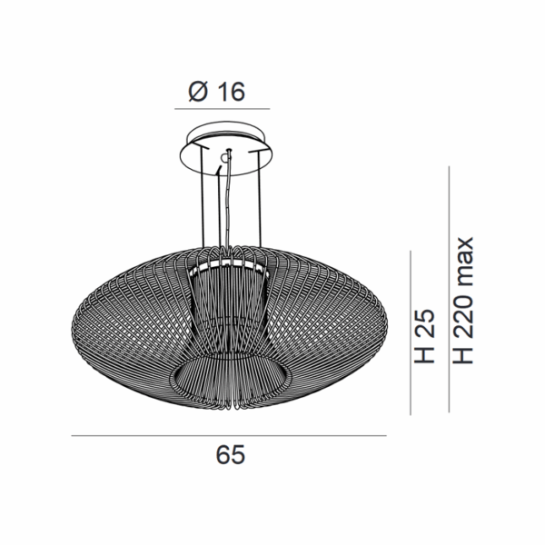 Scheda tecnica lampada a sospensione Impossible A 240 065 Metal Lux