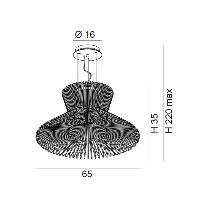 Scheda tecnica lampada a sospensione Impossible B 241 065 02 Metal Lux