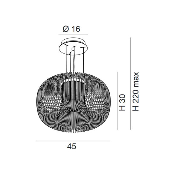 Scheda tecnica lampada a sospensione Impossible C 242 045 02 Metal Lux