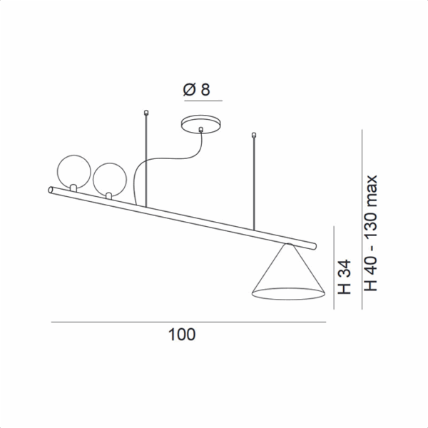Scheda tecnica lampada a sospensione Libra 276 033 03 Metal Lux