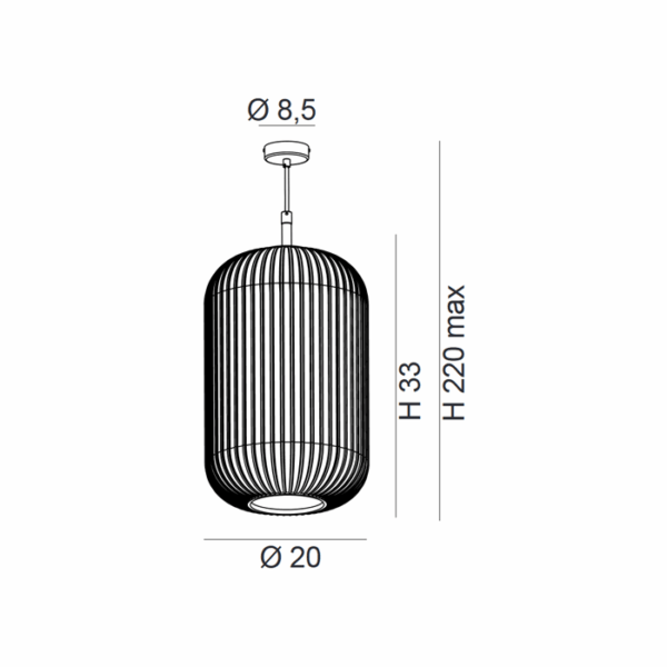 Scheda tecnica lampada a sospensione Nest 275 501 06 Metal Lux