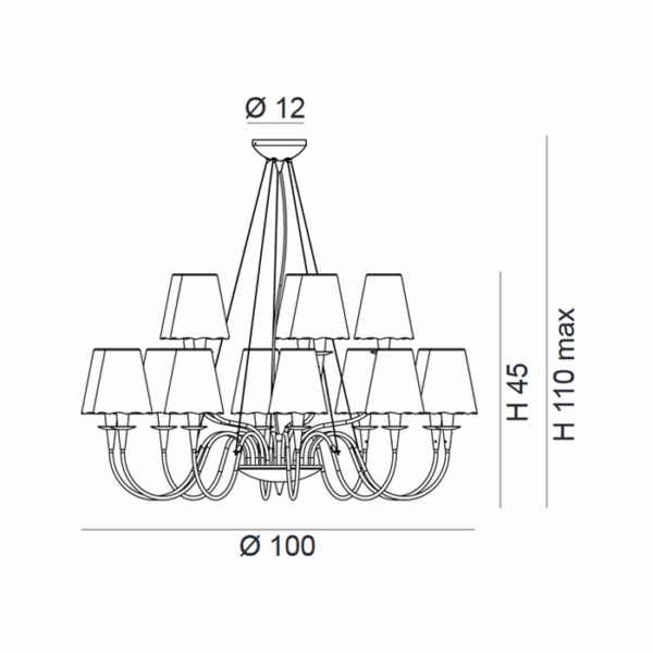 Scheda tecnica lampada a sospensione Opera 180 115 42 Metal Lux