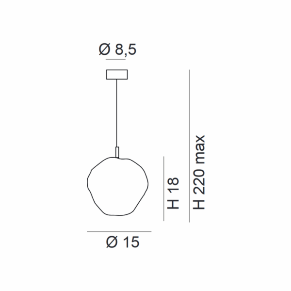 Scheda tecnica lampada a sospensione Saxa 274 515 01 Metal Lux
