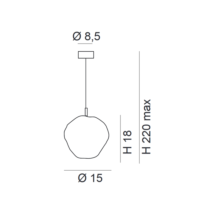 Scheda tecnica lampada a sospensione Saxa 274 515 01 Metal Lux