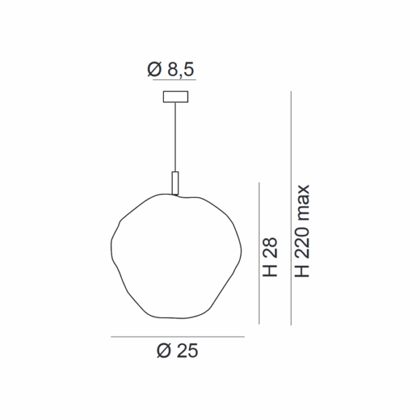 Scheda tecnica lampada a sospensione Saxa 274 525 Metal Lux
