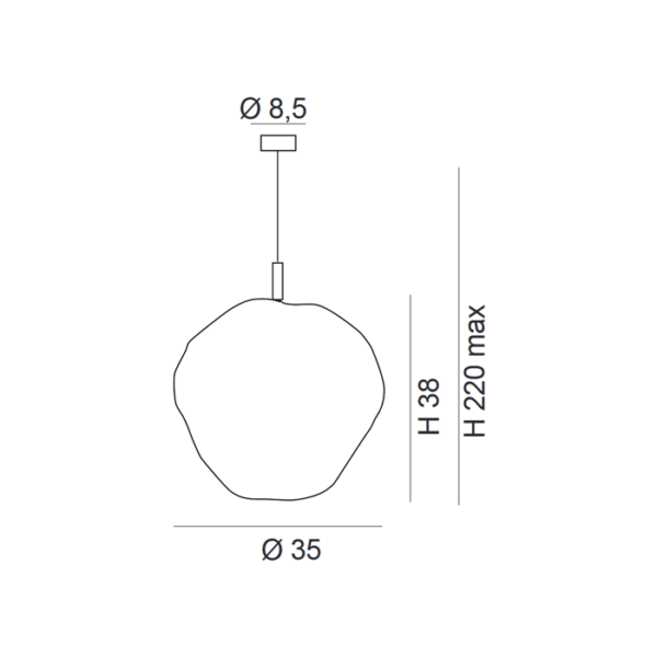 Scheda tecnica lampada a sospensione Saxa 274 535 Metal Lux