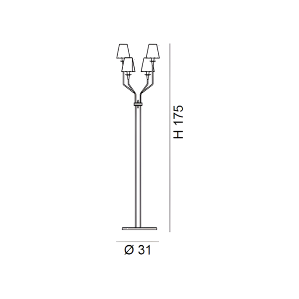 Scheda tecnica lampada a terra Opera 180 744 Metal Lux