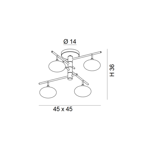 Scheda tecnica lampada da soffitto Dolce 261 344 Metal Lux