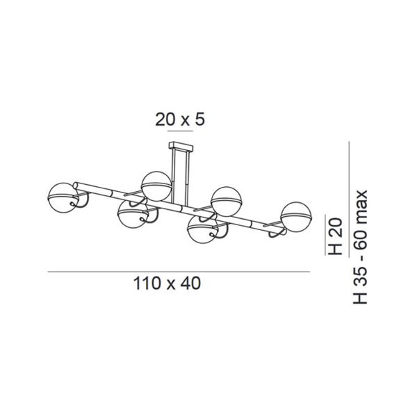Scheda tecnica lampada da soffitto Giro 280 506 Metal Lux