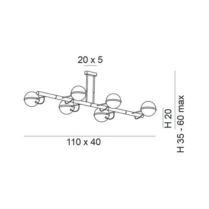 Scheda tecnica lampada da soffitto Giro 280 506 Metal Lux