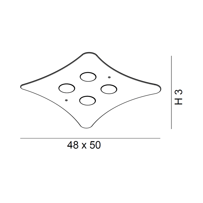 Scheda tecnica lampada da soffitto Manta 264 340 Metal Lux