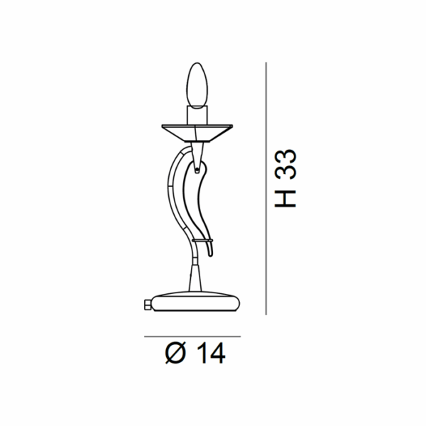 Scheda tecnica lampada da tavolo Icaro Metal Lux