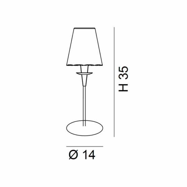 Scheda tecnica lampada da tavolo Opera 180 211 Metal Lux