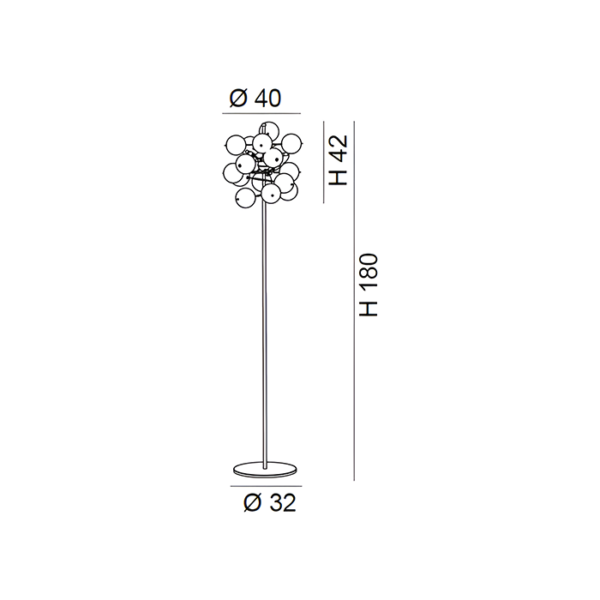 Scheda tecnica lampada da terra Atom 255 740 Metal Lux