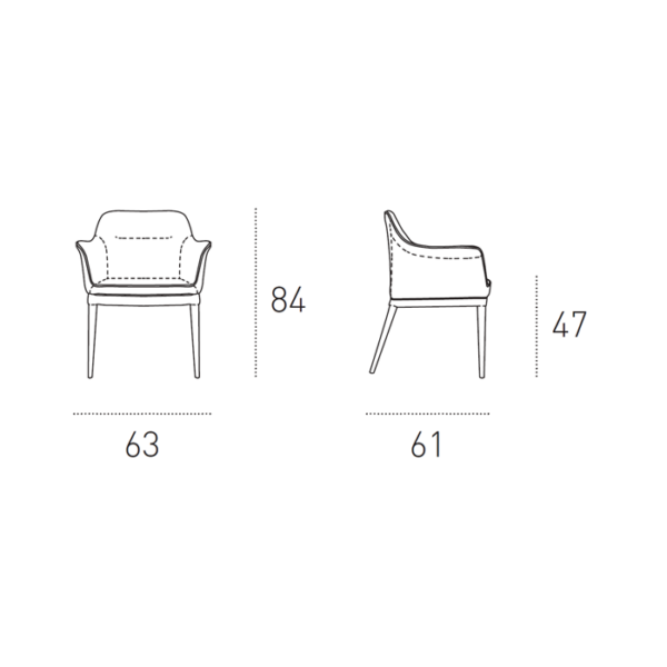 Scheda tecnica poltroncina con braccioli Dallas Target Point
