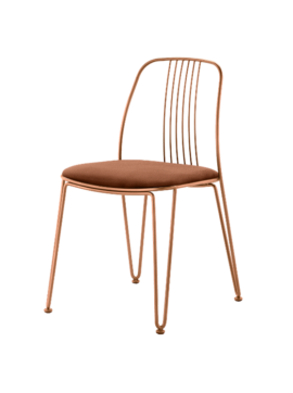 Sedia in metallo bronzo seduta salmone Granada Target Point
