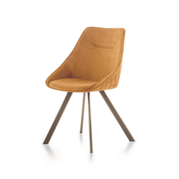 Sedia in microfibra arancio e metallo bronzo Bilbao e Bilbao Twist Target Point