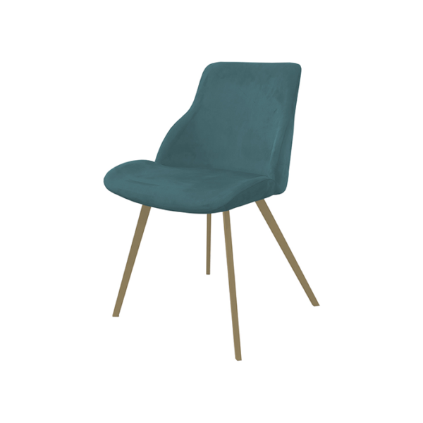Sedia in microfibra azzurro e metallo bronzo Brasilia Target Point