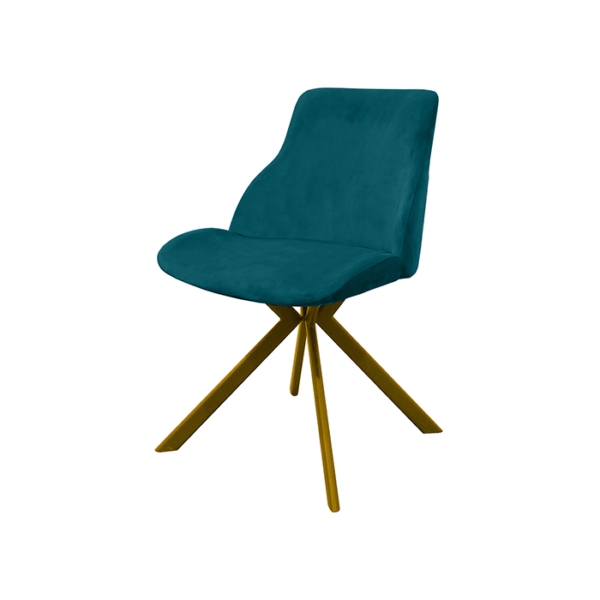 Sedia in microfibra azzurro metallo bronzo Brasilia New Target Point