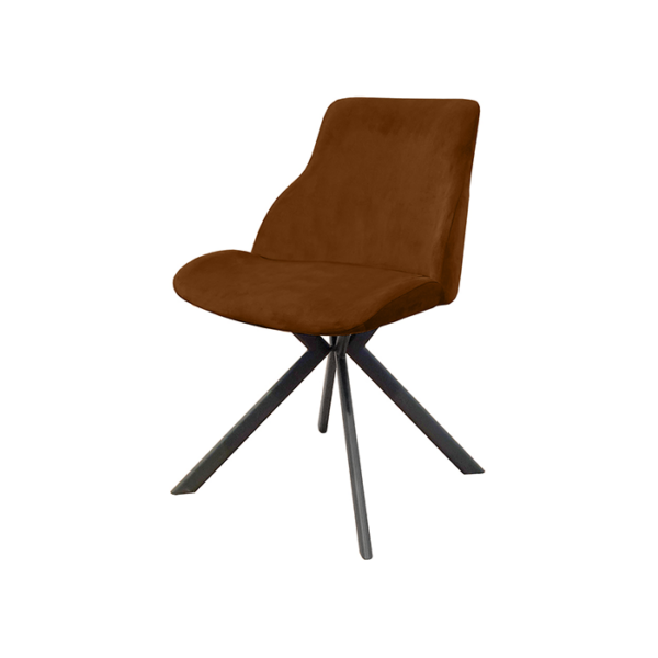 Sedia in microfibra nocciola e metallo grafite Brasilia New Target Point