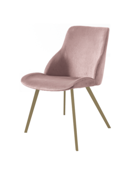 Sedia in microfibra rosa cipria e metallo bronzo Brasilia Target Point