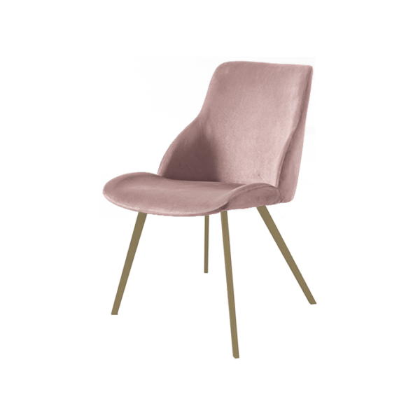 Sedia in microfibra rosa cipria e metallo bronzo Brasilia Target Point