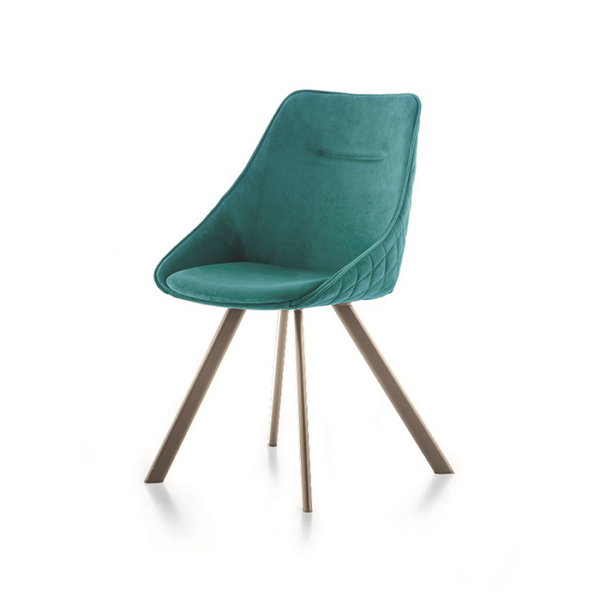 Sedia in soft touch vintage azzurro e metallo bronzo Bilbao e Bilbao Twist Target Point