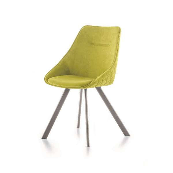 Sedia in soft touch vintage giallo e metallo ghiaccio Bilbao e Bilbao Twist Target Point