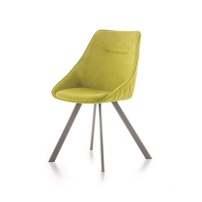Sedia in soft touch vintage giallo e metallo ghiaccio Bilbao e Bilbao Twist Target Point