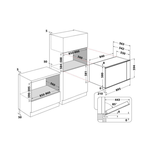 Scheda tecnica forno da incasso elettrico MSAK5VIXWH Whirlpool