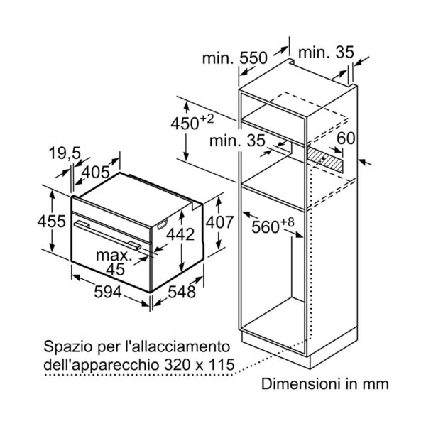 Scheda tecnica incasso forno compatto CS658GRS7 Siemens