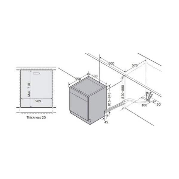 Scheda tecnica lavastoviglie da incasso DW60M5050BB Samsung