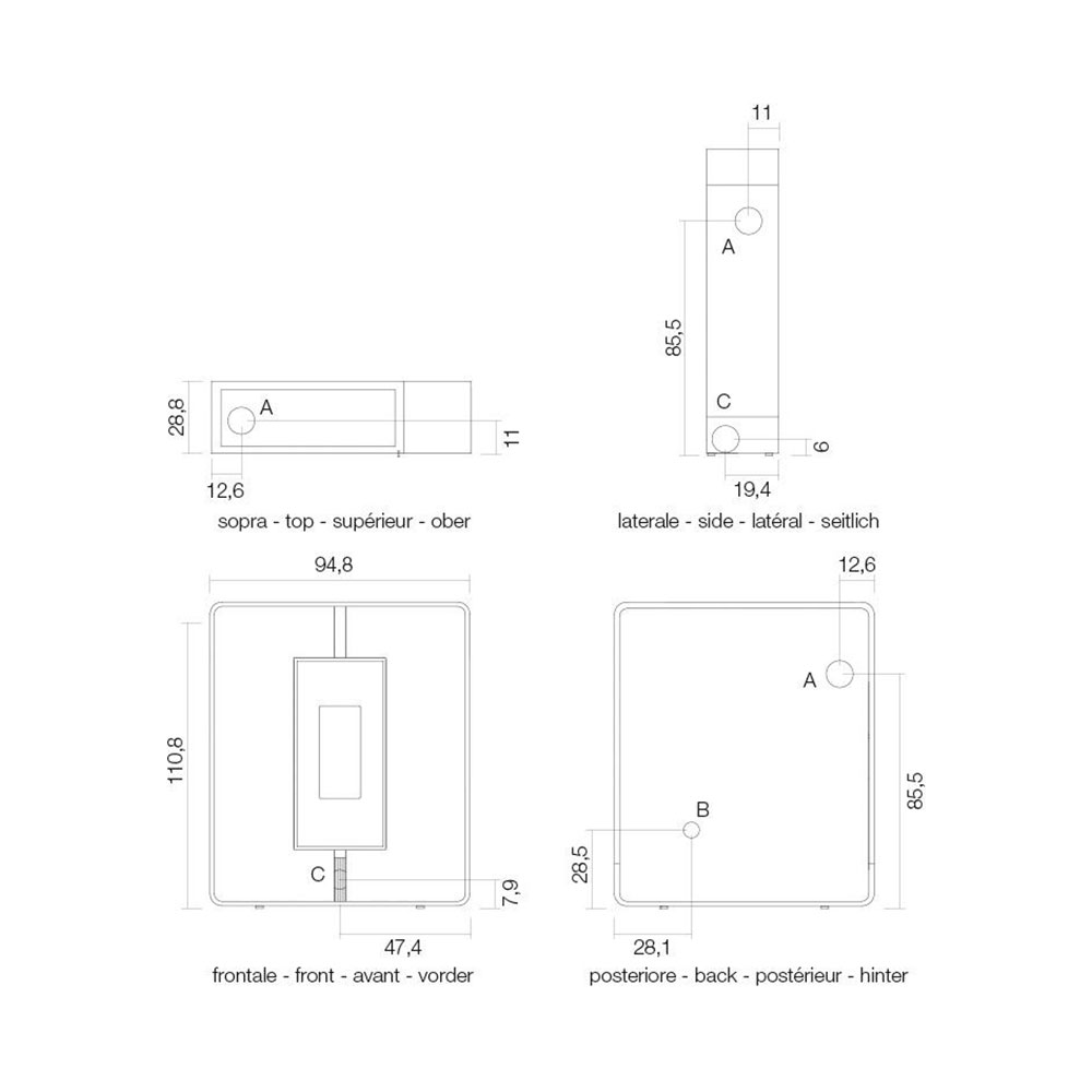 Scheda tecnica stufa a pellet 7018002 - 6918013 Cadel