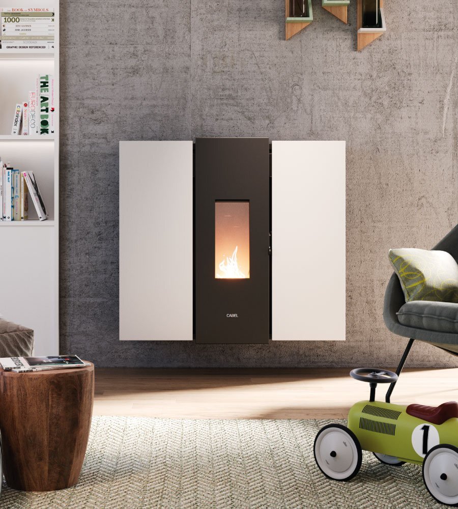 Stufa a pellet quadrata bianca 7022166 Cadel