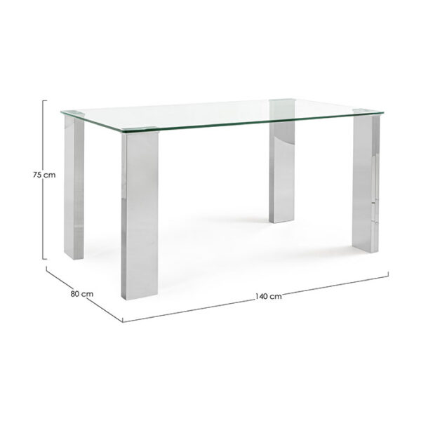 Tavolo elegante rettangolare in vetro New Arley 0732217 Andrea Bizzotto