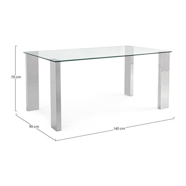 Tavolo elegante rettangolare in vetro New Arley 0732218 Andrea Bizzotto