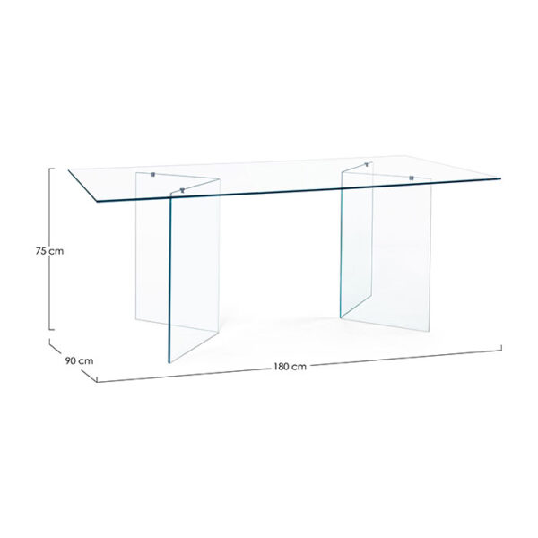 Tavolo rettangolare fisso 180 cm in vetro Iride 5732117 Andrea Bizzotto
