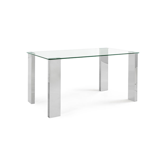 Tavolo rettangolare fisso in vetro e acciaio New Arley 0732217 Andrea Bizzotto