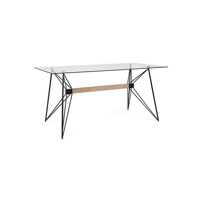 Tavolo rettangolare fisso in vetro e legno Primary 0732974 Andrea Bizzotto
