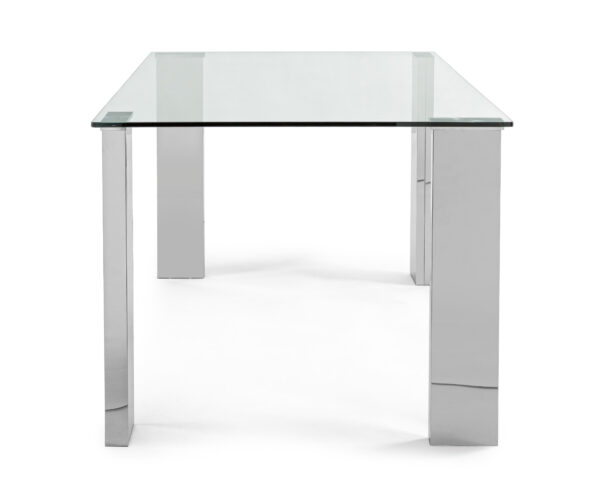 Tavolo rettangolare fisso in vetro trasparente e acciaio New Arley 0732218 Andrea Bizzotto