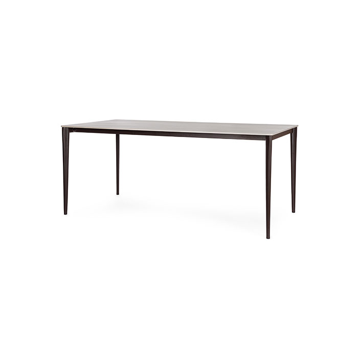 Tavolo rettangolare fisso piano in gres porcellanato grigio Reija 0731526 Andrea Bizzotto