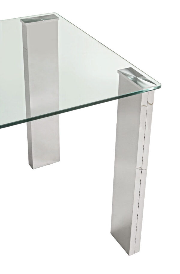 Tavolo rettangolare fisso piano in vetro trasparente New Arley 0732217 Andrea Bizzotto